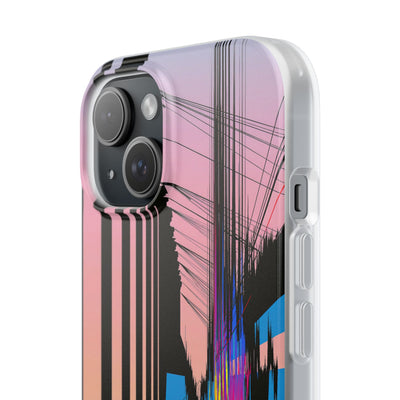 Blue Lite Phone Case for iPhone - Fractured Data Skyline