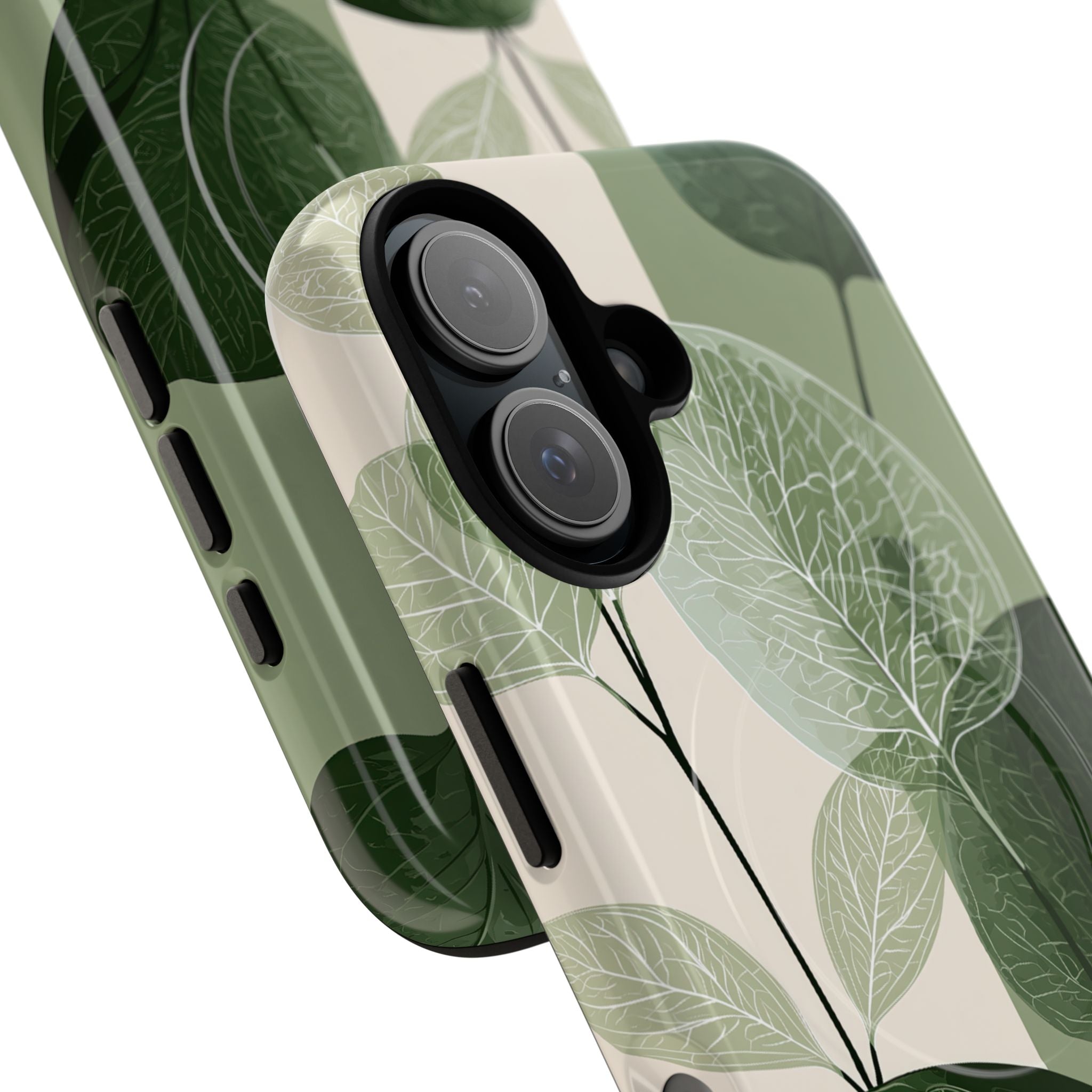 Green Tough 2.0 Magsafe Phone Case for iPhone - Sage Leaf Skeletals