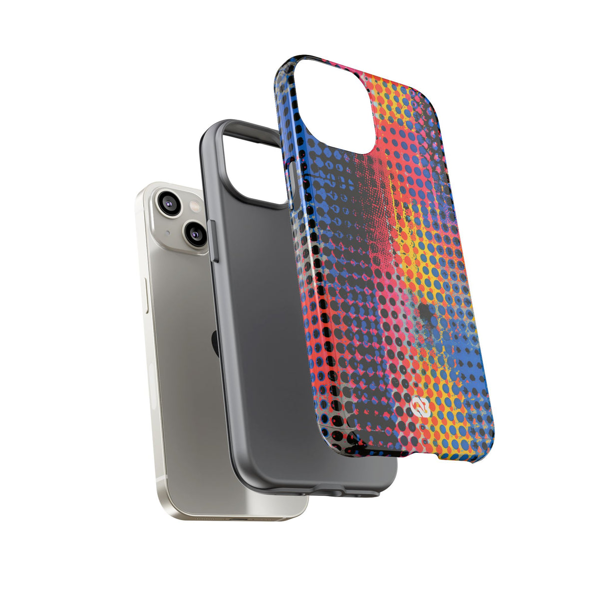 Chromatic Halftone Grid · Tough Phone Case for iPhone · Blue