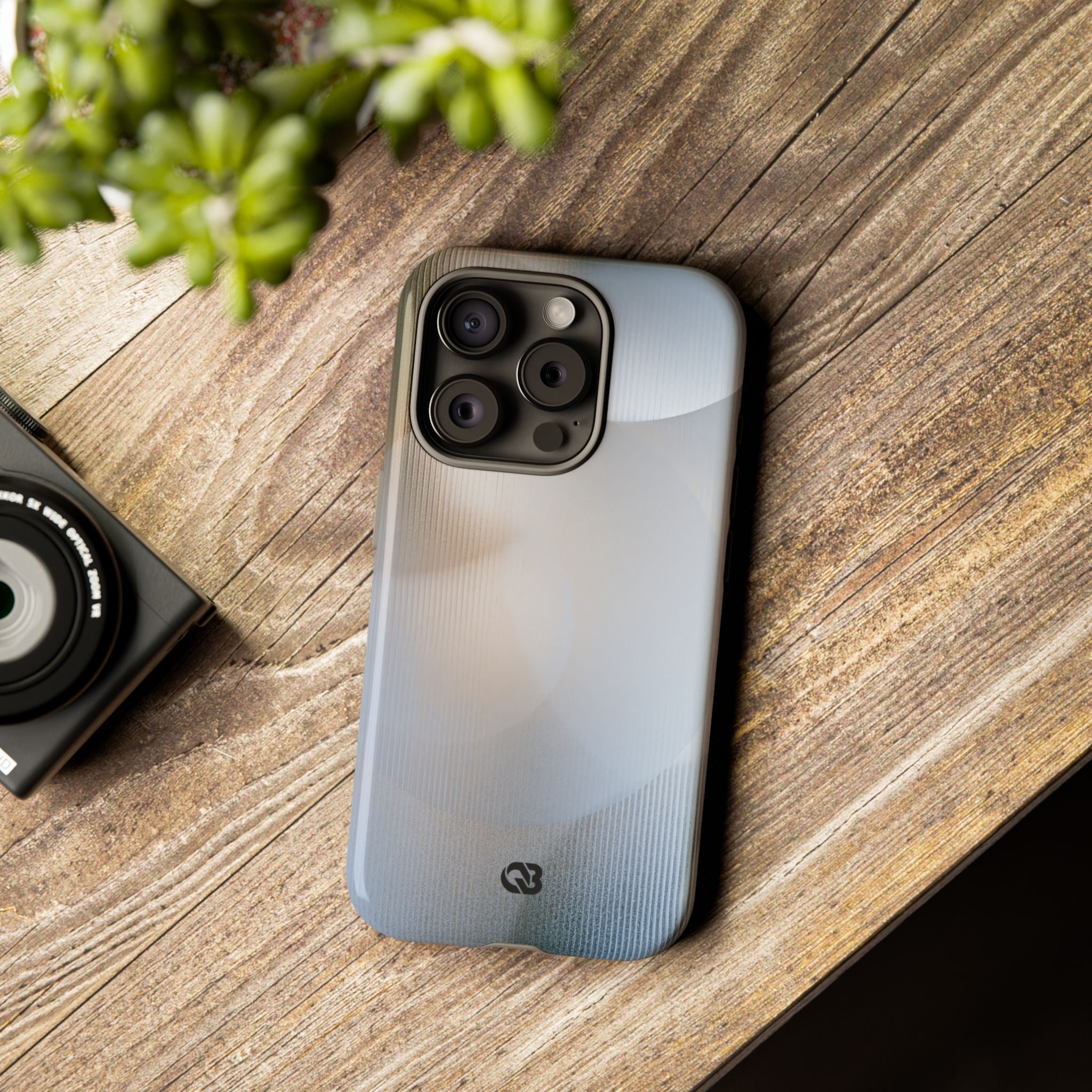 White Tough Phone Case for iPhone - Frosted Ribbed Sphere