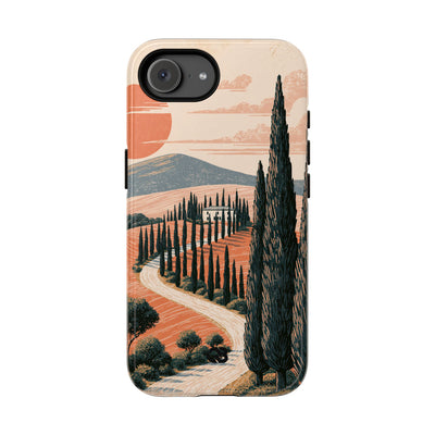 Tuscan Cypress Horizon · Tough Phone Case for iPhone · Orange