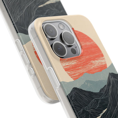 Beige Lite Phone Case for iPhone - Crimson Ridge Flow