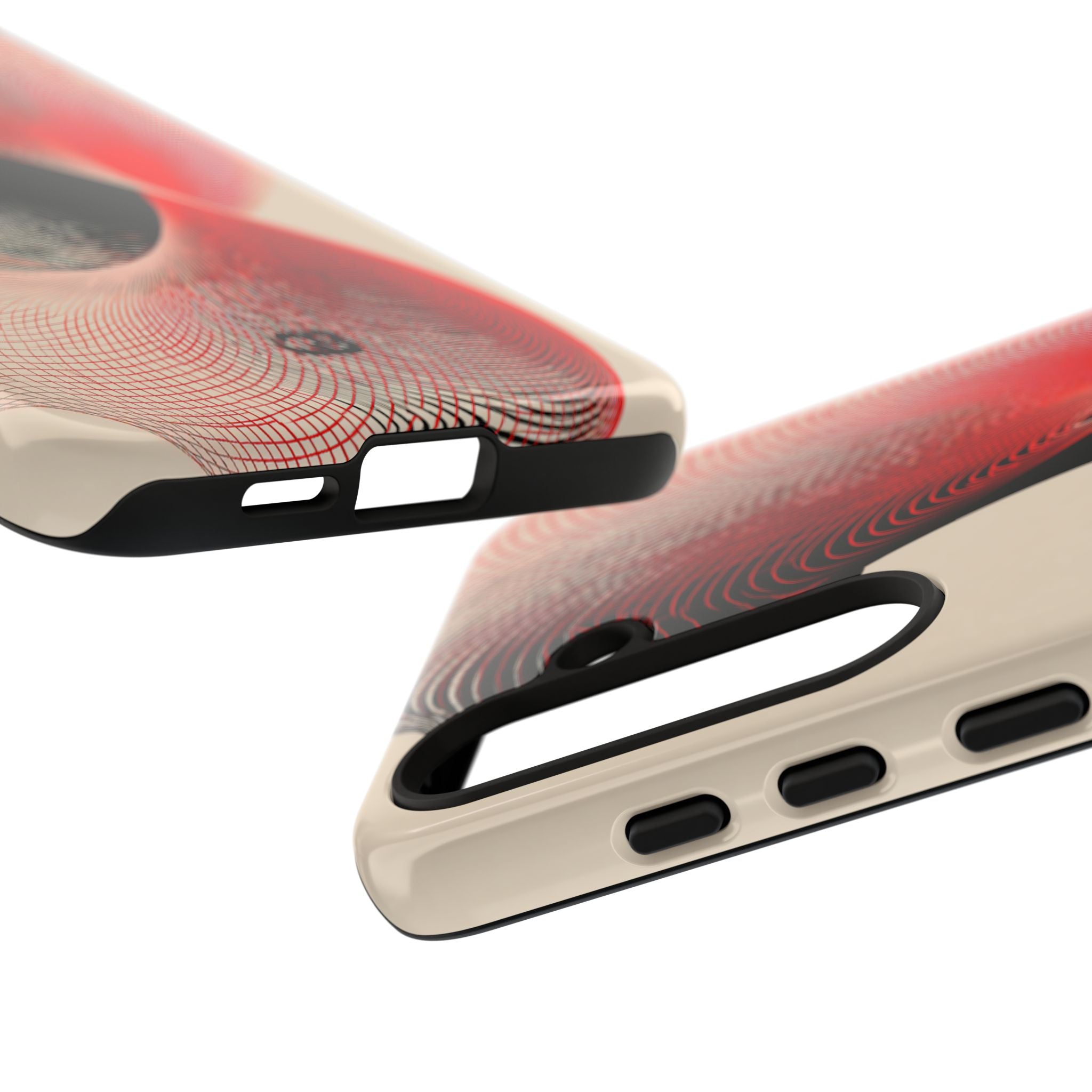 Red Tough Phone Case for Samsung - Scarlet Wireframe Helix