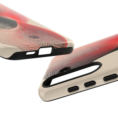 Red Tough Phone Case for Samsung - Scarlet Wireframe Helix