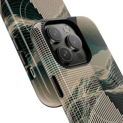 Green Tough 2.0 Magsafe Phone Case for iPhone - Lunar Moss Topography