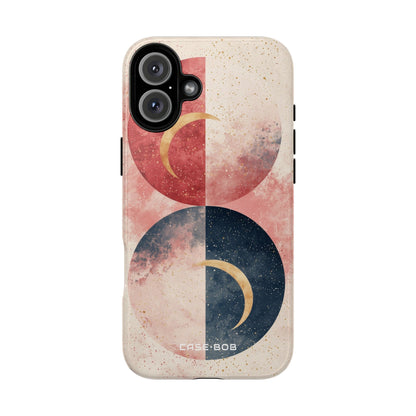 Golden Crescents Crimson iPhone 16 Plus Case - Tough