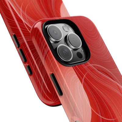 Red Tough 2.0 Magsafe Phone Case for iPhone - Crimson Silk Strands