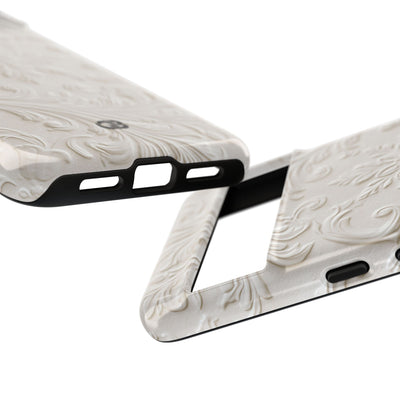 Ivory Baroque Relief · Tough Phone Case for Pixel ·  White