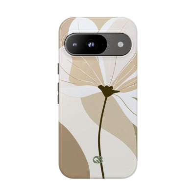 Beige Tough Phone Case for Google Pixel - Sage Linen Magnolia