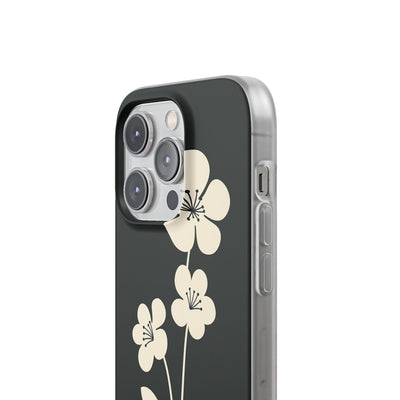 Black Lite Phone Case for iPhone - Obsidian Cream Bloom