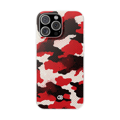 Crimson Halftone Camo · Lite Phone Case for iPhone ·  Red