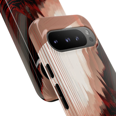 Red Tough Phone Case for Google Pixel - Crimson Pulse Horizon