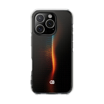 Luminous Refraction Grid · Clear Impact Magnetic Phone Case for iPhone · Black