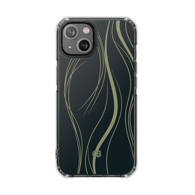 Green Impact MagSafe Phone Case for iPhone - Obsidian Sage Flow