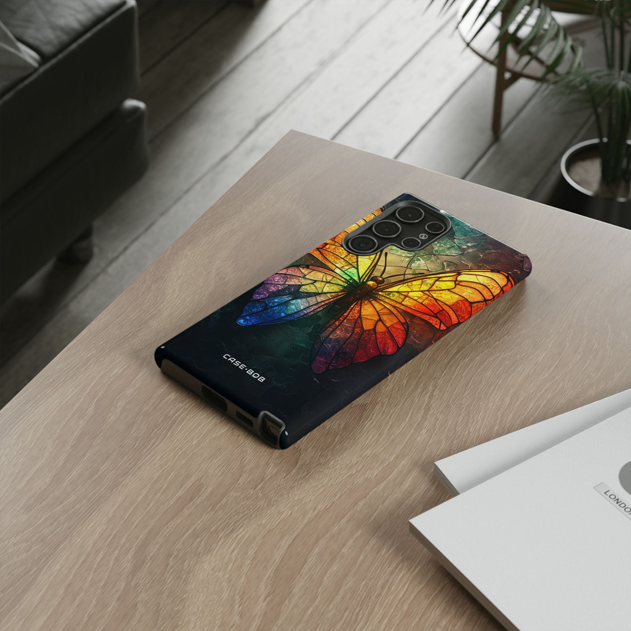 Stained Glass Butterfly Samsung S22 Ultra Case - Tough