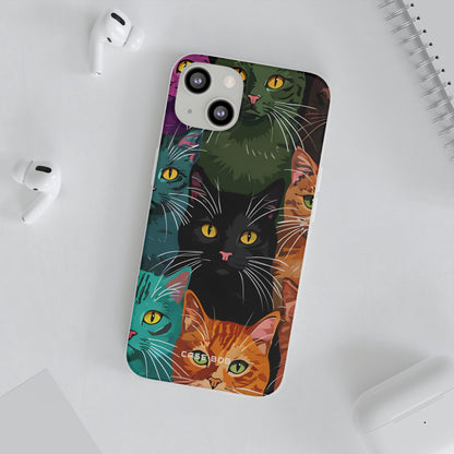 Teal Cat Grid iPhone 13 - Soft