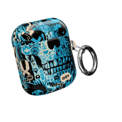 Electric Skull Graffiti · Hard Case for AirPods & AirPods Pro · Blue