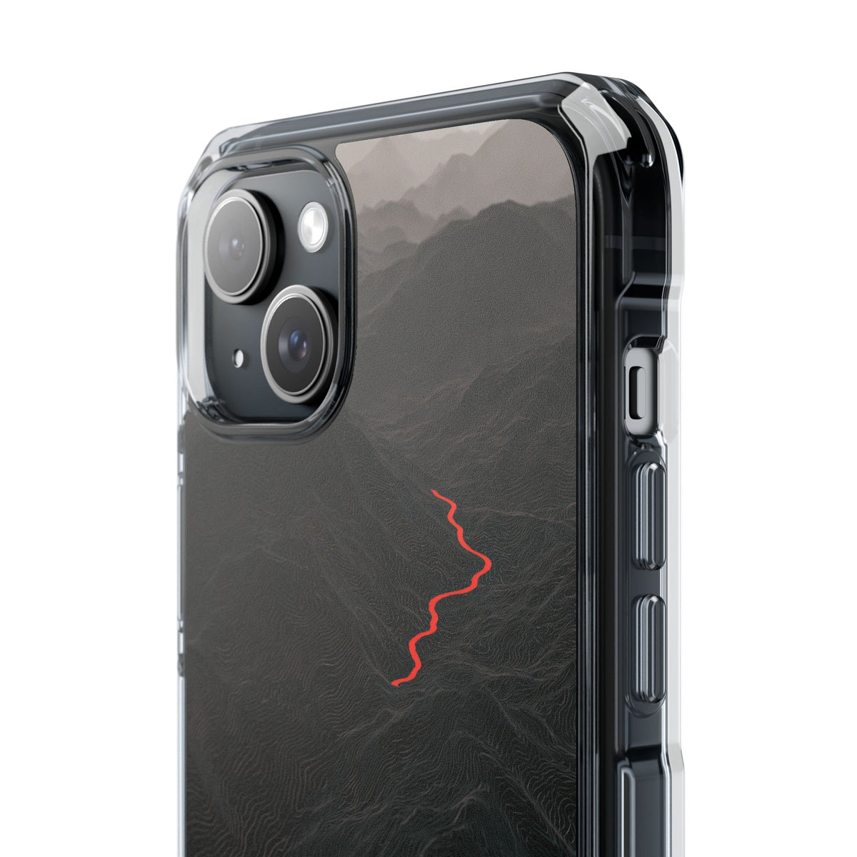 Crimson Ridge Pass · Clear Impact Magnetic Phone Case for iPhone ·  Black