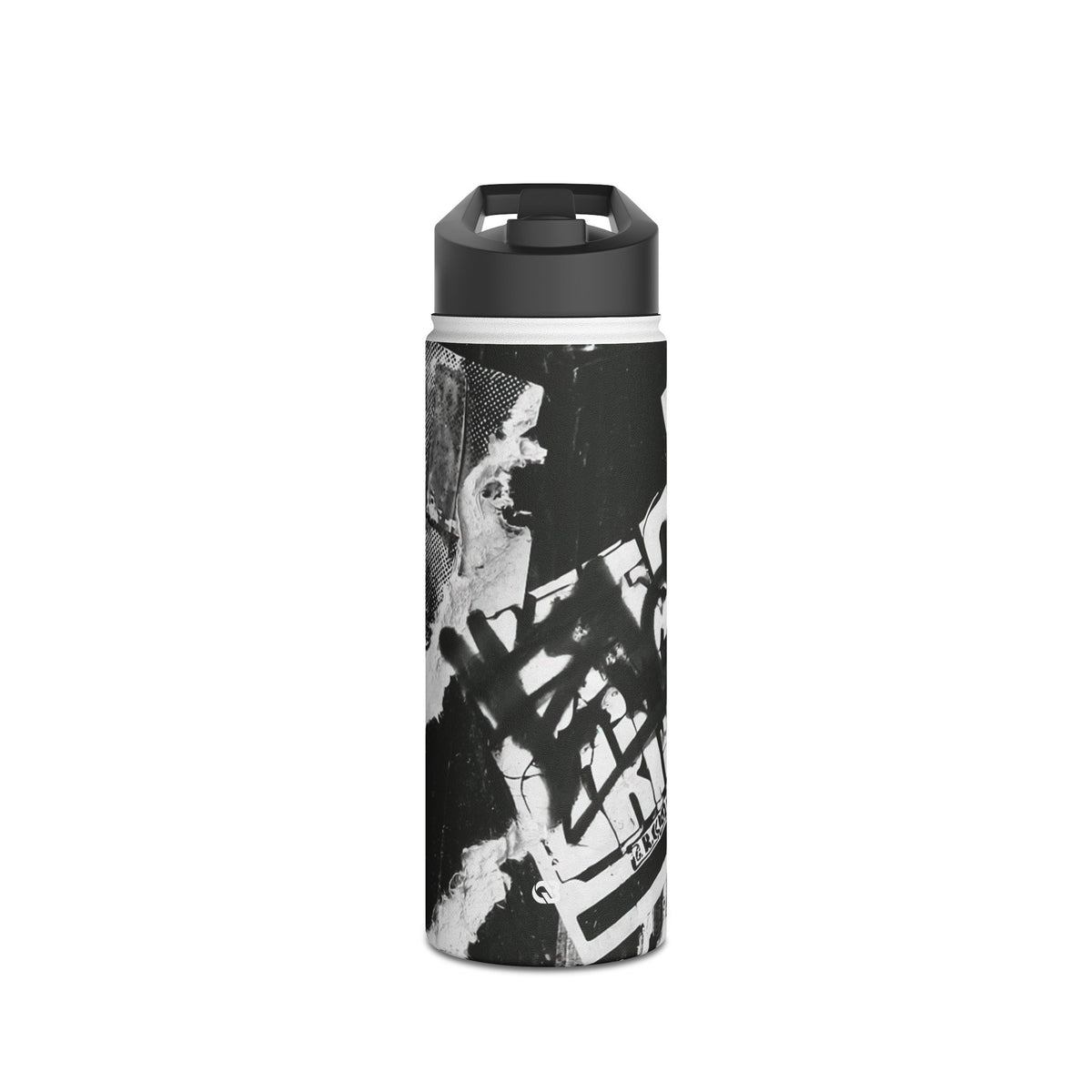 Underground Punk Collage · Insulated Water Bottle · Black