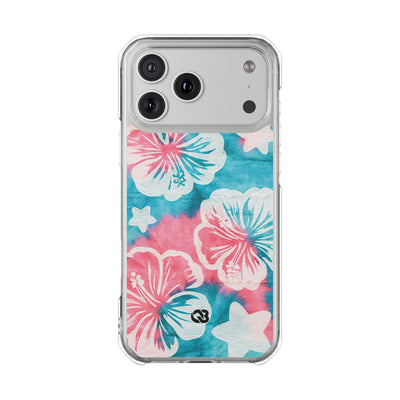 Tropical Hibiscus Bloom · Clear Impact Magnetic Phone Case for iPhone · Teal