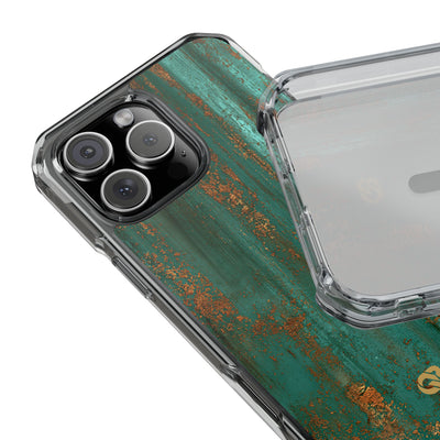 Teal Impact MagSafe Phone Case for iPhone - Verdigris Copper Siding