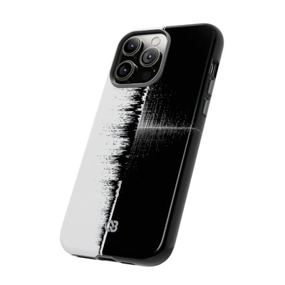 Black Tough Phone Case for iPhone - Static Signal Split