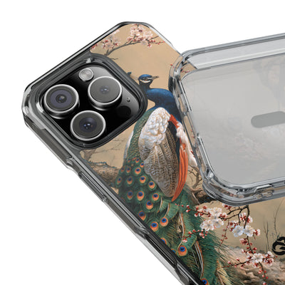 Imperial Peacock Blossom · Clear Impact Magnetic Phone Case for iPhone · Beige