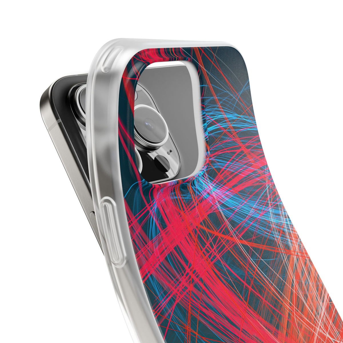 Neon Fiber Stream · Lite Phone Case for iPhone ·  Red