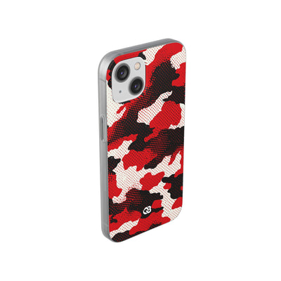 Crimson Halftone Camo · Lite Phone Case for iPhone ·  Red