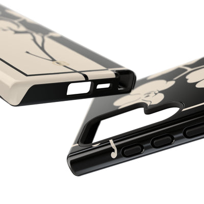 Beige Tough Phone Case for Samsung - Nocturnal Orchid Frame