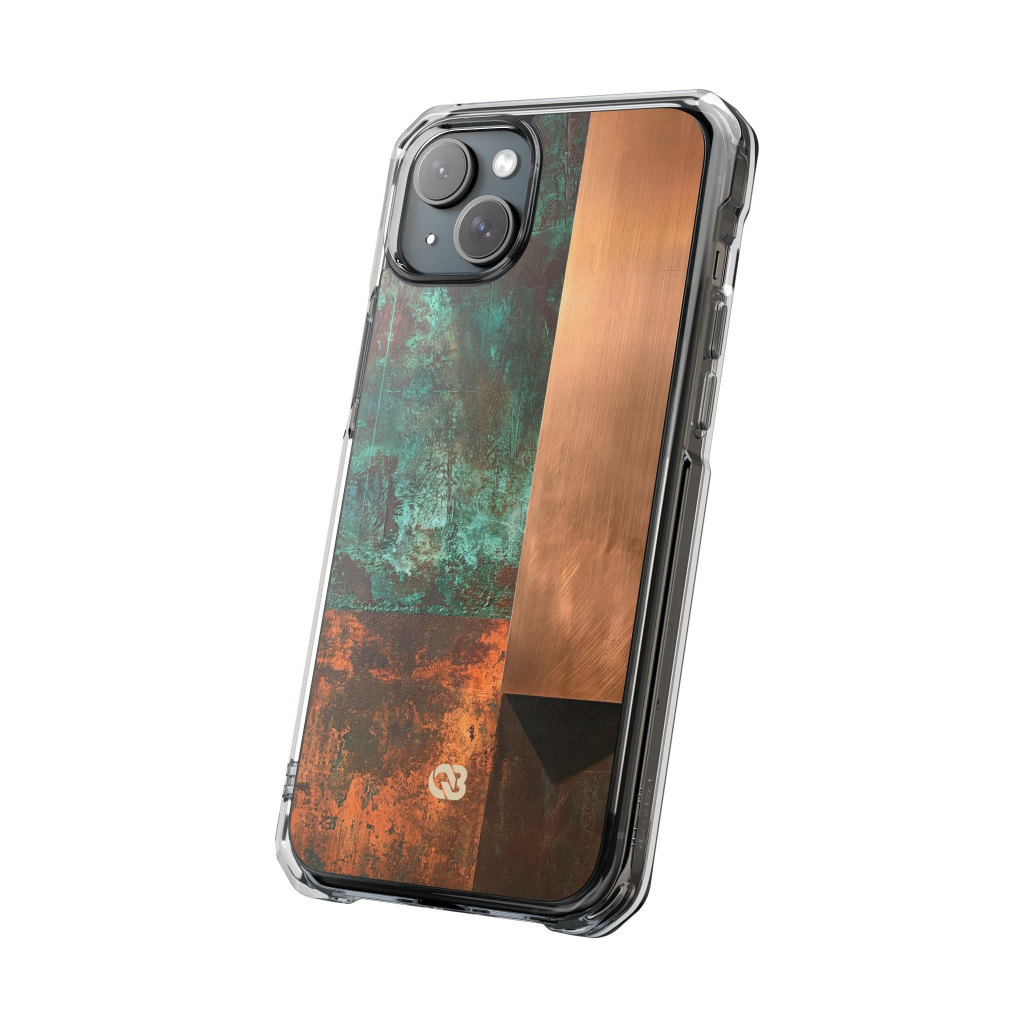 Teal Impact MagSafe Phone Case for iPhone - Verdigris Copper Slab