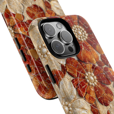 Carnelian Pearl Bloom · Tough 2.0 Magnetic Phone Case for iPhone · Orange