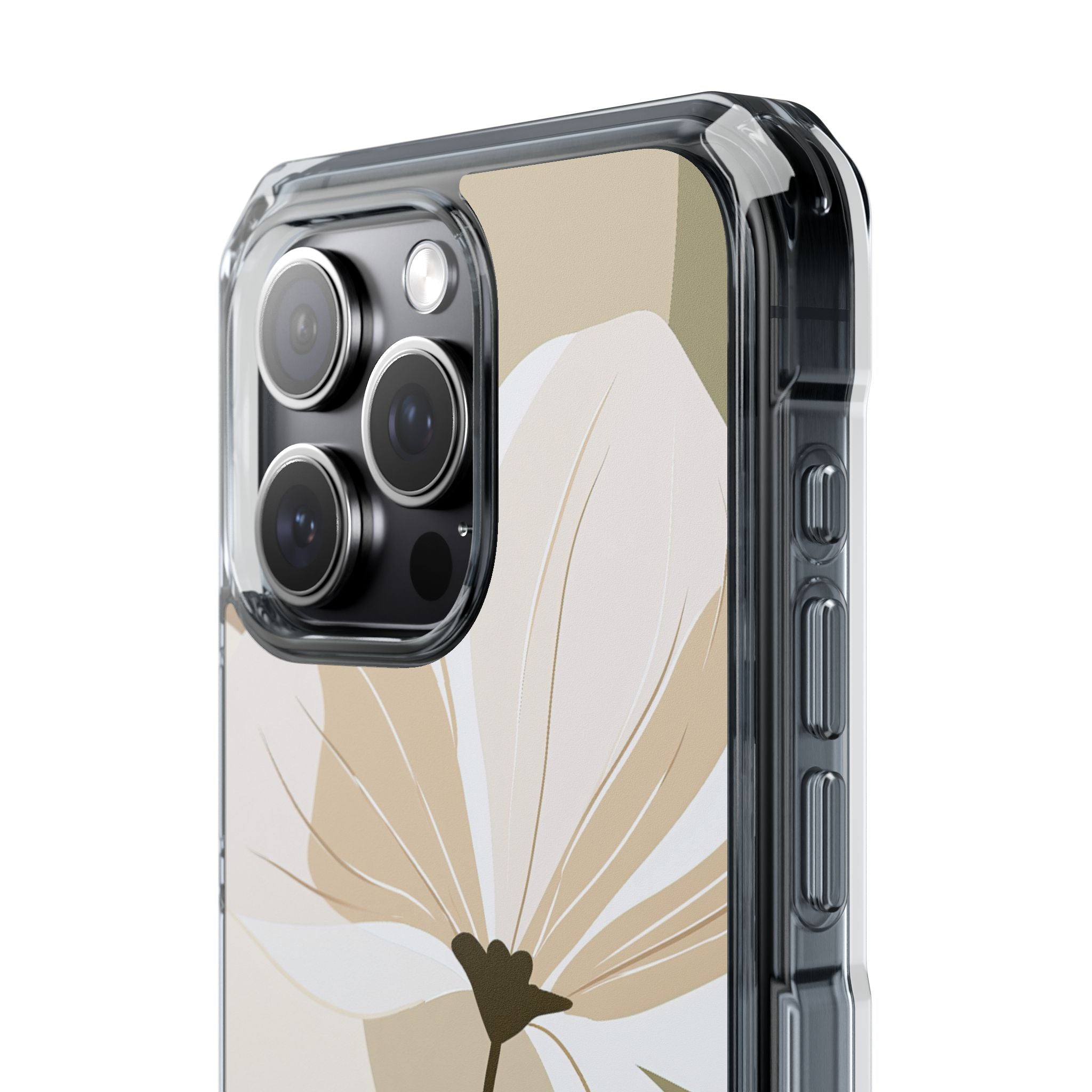 Beige Impact MagSafe Phone Case for iPhone - Sage Linen Magnolia