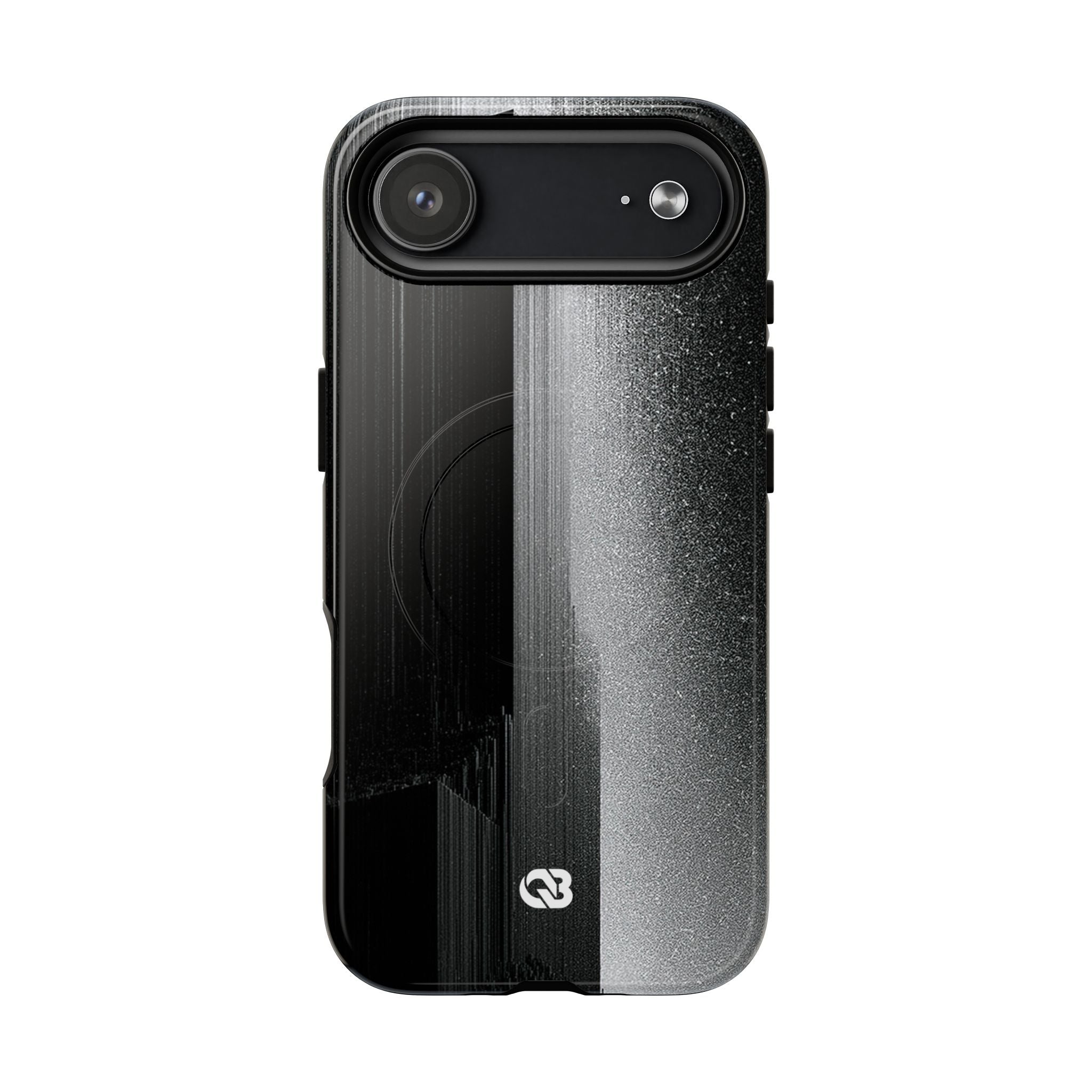 Black Tough 2.0 Magsafe Phone Case for iPhone - Brutalist Pixel Monolith