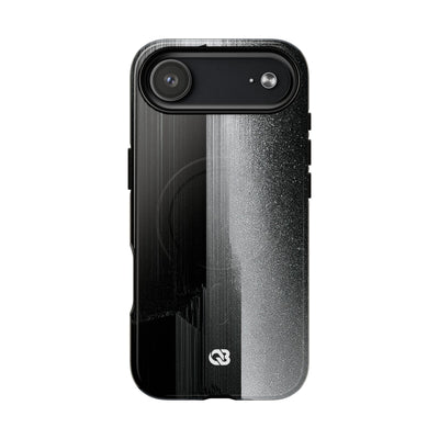 Black Tough 2.0 Magsafe Phone Case for iPhone - Brutalist Pixel Monolith