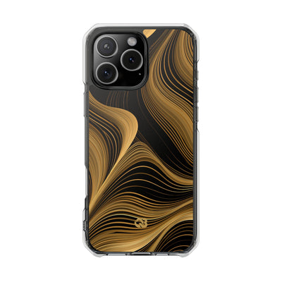 Gilded Strata · Clear Impact Magnetic Phone Case for iPhone ·  Gold