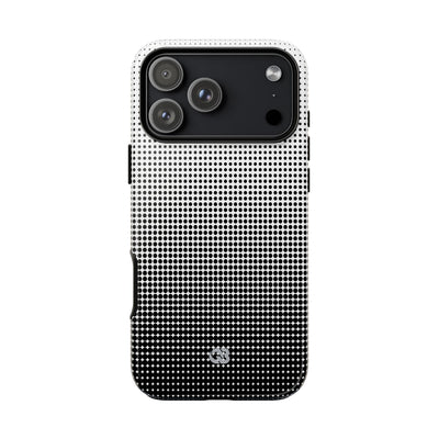 Black Tough Phone Case for iPhone - Obsidian Halftone Flux