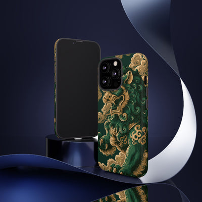 Imperial Guardian Lion · Tough Phone Case for iPhone · Green