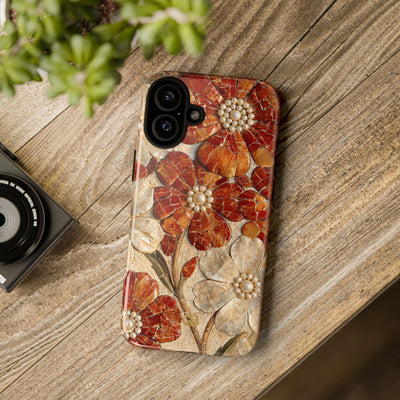 Carnelian Pearl Bloom · Tough Phone Case for iPhone · Orange