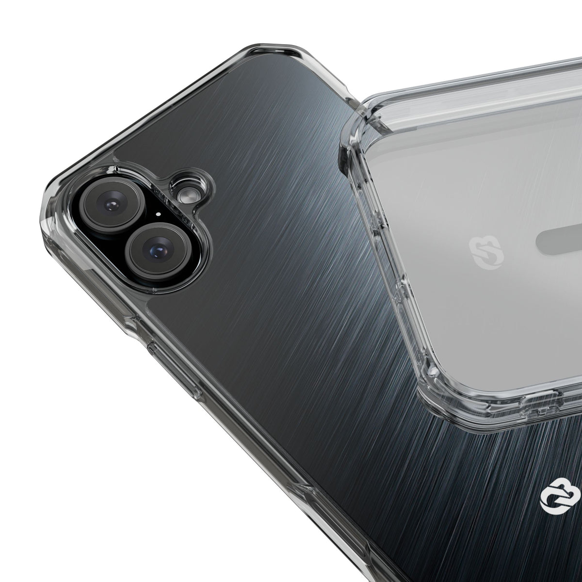 Brushed Obsidian Steel · Clear Impact Magnetic Phone Case for iPhone ·  Grey