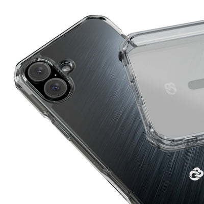 Brushed Obsidian Steel · Clear Impact Magnetic Phone Case for iPhone ·  Grey