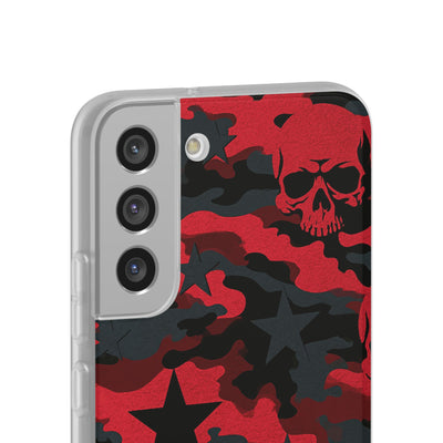 Crimson Skull Camo · Lite Phone Case for Samsung · Red