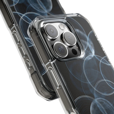 Blue Impact MagSafe Phone Case for iPhone - Cyan Pulse Ripple
