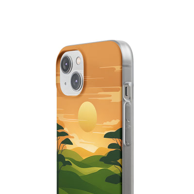 Verdant Horizon Sun · Soft Phone Case for iPhone
