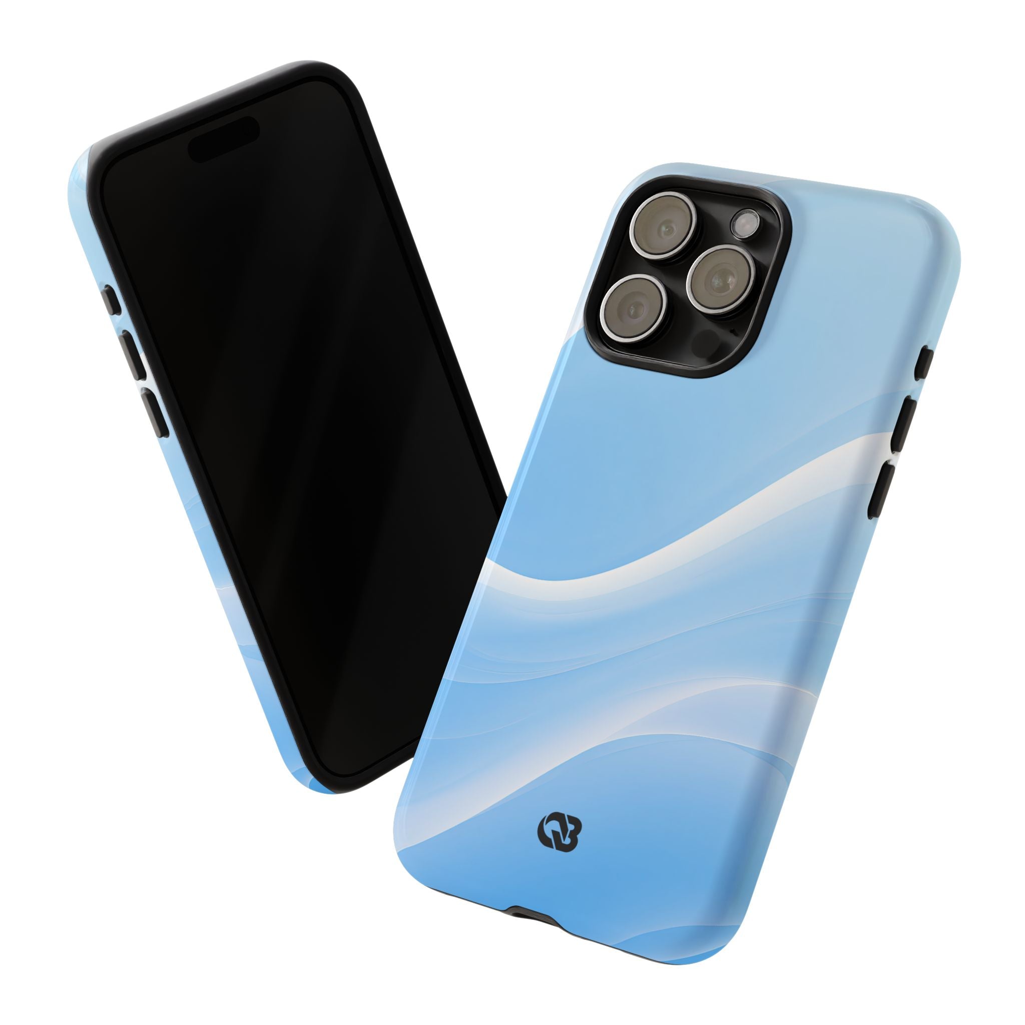 Blue Tough Phone Case for iPhone - Glacial Blue Silk