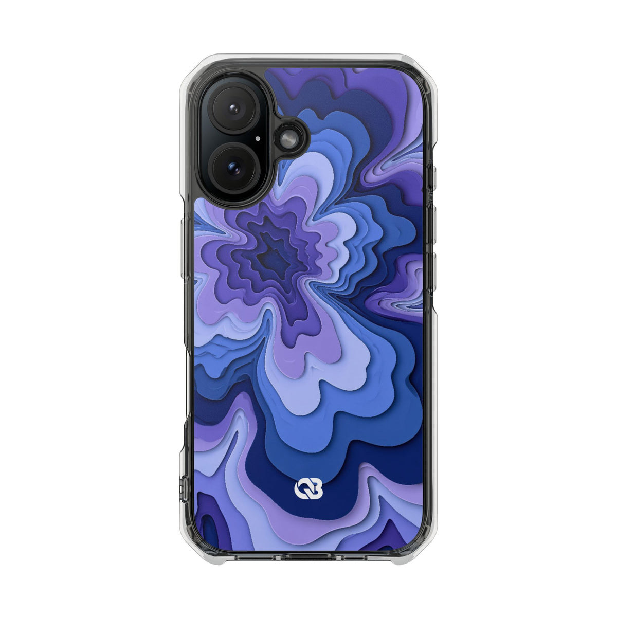 Periwinkle Strata Bloom · Clear Impact Magnetic Phone Case for iPhone · Purple