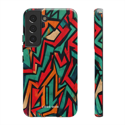 Crimson Zigzag Samsung S22 Case - Tough