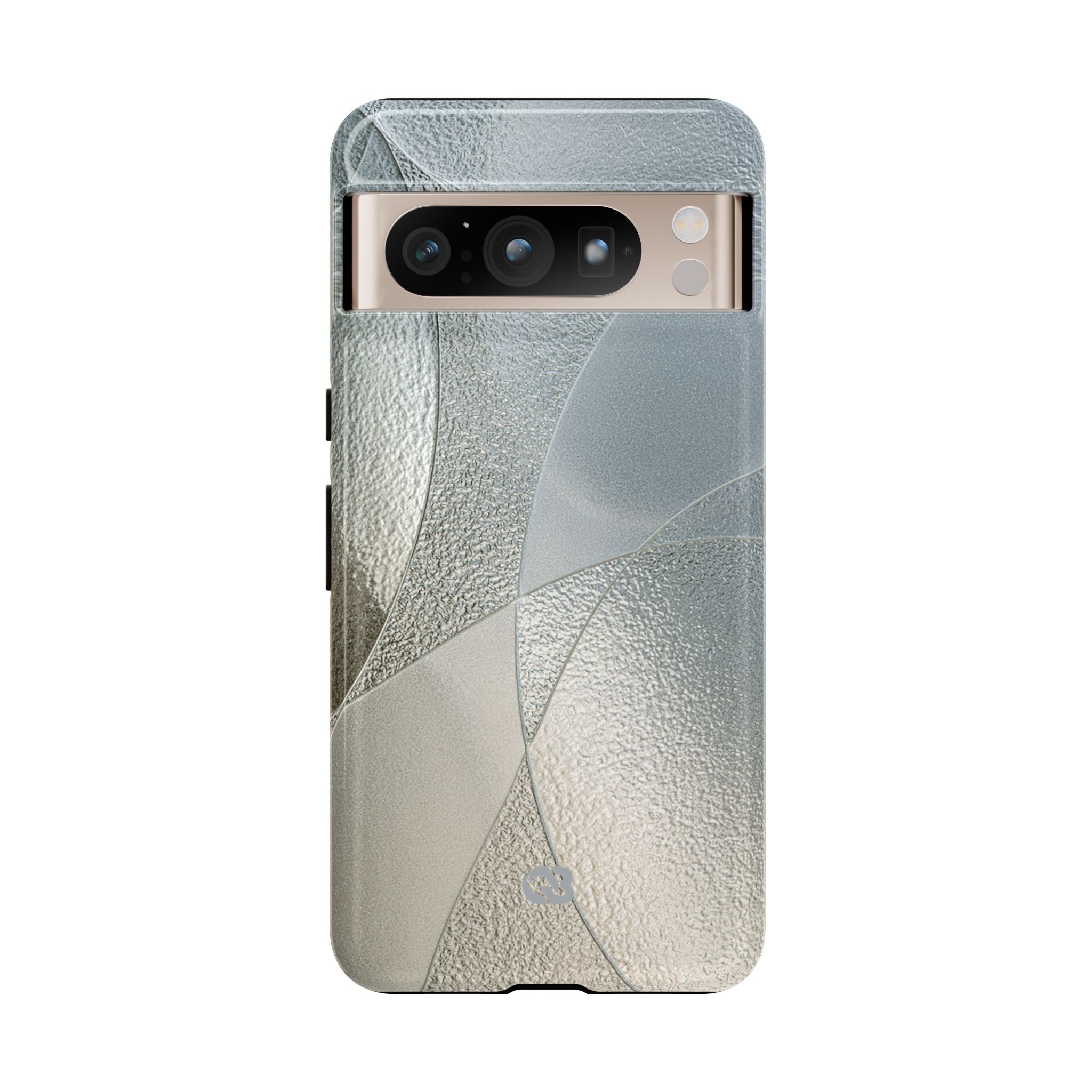 Silver Tough Phone Case for Google Pixel -Frosted Silver Mosaic