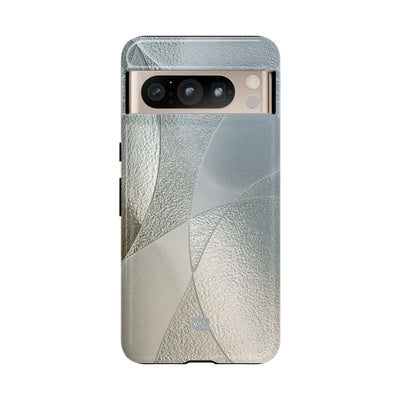 Silver Tough Phone Case for Google Pixel -Frosted Silver Mosaic