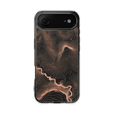 Orange Impact MagSafe Phone Case for iPhone - Salmon Ridge Topo